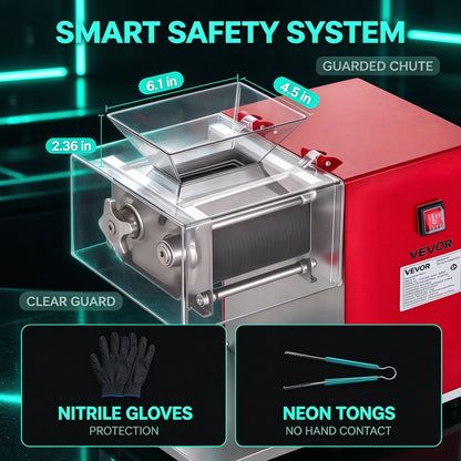 850W Smart Commercial Meat Cutter Machine, 551 lb/h Next-Gen Stainless Steel Meat Slicer 3.5mm Blade, 3-in-1 Smart Meat Cutting Machine for Modern Kitchen Tech