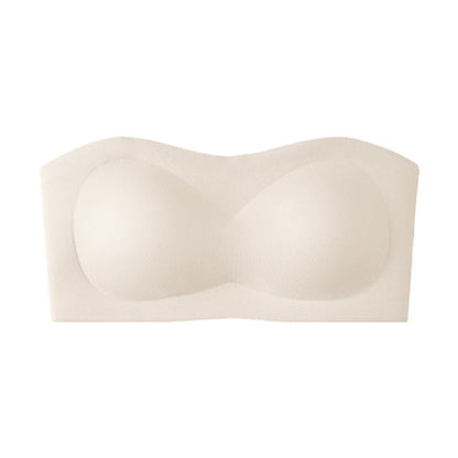 💞Womens Strapless Bras Push Up Bandeau Bra Non Slip Wireless Supportive Padded Bras Seamless Comfortable Tube Jelly Bra